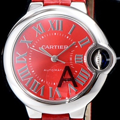 레플리카 [까르띠에] 남성용 신형 UP!! 최상급 레이드 워치 발롱블루 드 까르띠에 W6920071 레드 다이얼 스위스 정품 ETA2671오토매틱 무브먼트 CAR0034  