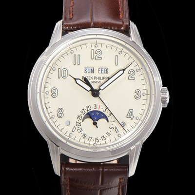 레플리카 [파텍필립] 남성용 퍼페추얼 캘린더 오토매틱 PP Cal.324 타입 40mm 가죽줄 문페이즈 화이트다이얼 pat24729  