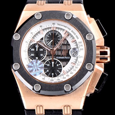 레플리카 [오데마피게] 남성용 로얄오크 오프쇼어 루벤 바리첼로 블랙 세라믹 베젤 크로노그래프 스켈레톤 다이얼 오토매틱 무브먼트 AUD0255  