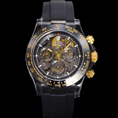 레플리카 [로렉스]남성용 데이토나 세라믹 베젤 40mm 크로노그래프 오토매틱 Cal.4130 무브먼트 스켈레톤 다이얼 rol5379  