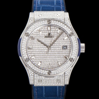 레플리카 [휴블렛] 남성용 클래식 퓨전 565.NX.9010.LR.1704 다이아몬드 셋팅 큐빅/보석 다이얼 42미리 오토매틱 2892 타입 가죽/우레탄 믹스밴드 hub2125  