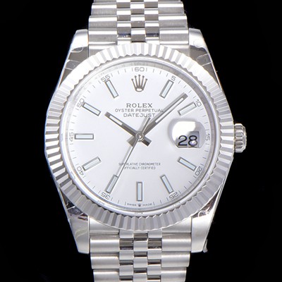 레플리카 [로렉스] 남성용 904L스틸!! 2022신형 데이저스트 41mm II m126334 화이트 다이얼 야광 스틱 인덱스 스틸 브레이슬릿 신형 Cal.3235 오토매틱 무브먼트 ROL06096  