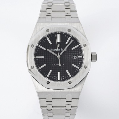 레플리카 [오데마피게] 남성용 15400ST.OO.1220ST.01 로얄오크 41mm 오토매틱 Cal.3120무브먼트 블랙 와플 다이얼 aud6524  