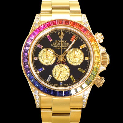 레플리카 [로렉스] 남성용 데이토나 오이스터 다이아/큐빅 ETA7750-2 타입 오토매틱 크로노그래프 40mm 18K 옐루골드 블랙다이얼 rol2024  
