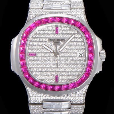 레플리카 [파텍필립] 남성용 노틸러스 5719/10G-010 보석/큐빅 셋팅 오토매틱 Cal.324 S C 타입 40미리 메탈 보석다이얼 PAT74093  