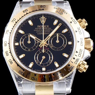 레플리카 [로렉스] 남성용 데이토나 18K 엘루골드 검정 다이얼 ROL0140  