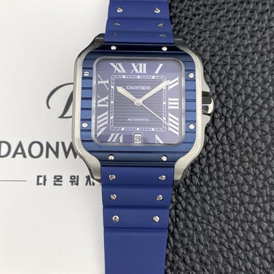 레플리카 [까르띠에] 남성용 산토스 드 까르띠에 워치 WSSA0048 라지 39.8mm 오토매틱 9015 무브먼트 블루 다이얼 car69400  