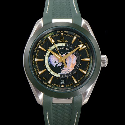 레플리카 [오메가] 남성용 씨마스터 1:1수제공정형 220.30.43.22.10.001 아쿠아테라 150M GMT 월드타이머 43미리 오토매틱 Cal. 8938 타입 메탈줄 그린 다이얼 omg20247  