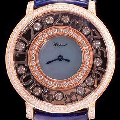 레플리카 [쇼파드] 여성용 해피 스포츠 라이트 블루 쉘 다이얼 다이아몬드 주얼리 세팅 쿼츠 무브먼트 CHO0400  