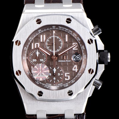 레플리카 [오데마피게] 남성용 NEW MOVT UP!! 로얄오크 오프쇼어 26470ST.OO.A820CR.01 크로노그래프 브라운 와플 다이얼 오토매틱 무브먼트 AUD0205  