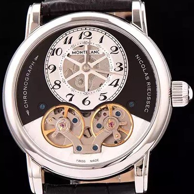 레플리카 [몽블랑] 남성용 스타 니콜라스 뤼섹 모노푸셔 크로노그래프 블랙다이얼 MON42002  