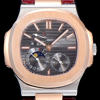 레플리카 [파텍필립]남성용 노틸러스 오토매틱 18K 로즈골드 40미리 그레이다이얼 PAT71962  