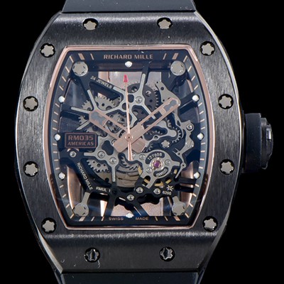 레플리카 [리차드밀레] 남성용 리차드밀레 RM035 골드&세라믹 에디션!! KV 이너베젤 스켈레톤 다이얼 오토매틱 무브먼트 RIC0400  