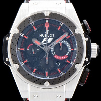 레플리카 [휴블렛] 남성용 빅뱅 킹파워 F1 신제품 업데이트!! 703.ZM.1123.NR.FMO10 지르코늄 48MM 리미티드 에디션 크로노그래프 블랙 메트 다이얼 오토매틱 무브먼트 HUB0212  