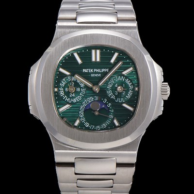 레플리카 [파텍필립] 남성용 Ref.5740 노틸러스 문페이즈 오토매틱 Cal.240 Q타입 40mm 메탈줄  그린다이얼 pat9961  