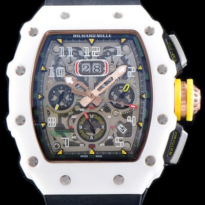 레플리카 [리차드밀레] 남성용 최신버전 업그레이드형 RM011 화이트 세라믹 오버사이즈 데이트 크로노그래프 스켈레톤 다이얼 오토매틱 무브먼트 RIC0412  