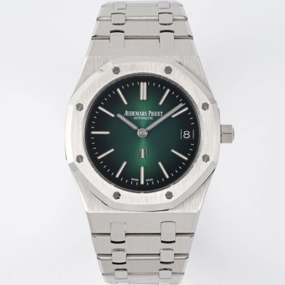 레플리카 [오데마피게] 남성용 하이엔드 로얄오크 16202PT.OO.1240PT.01 엑스트라 씬 50주년 기념 39mm 오토매틱 Cal.7121타입 그린 다이얼 aud6567  