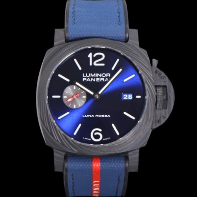 레플리카 [파네라이] 남성용 루미노르 마리나 카보텍 루나로사 PAM01529 44mm 오토매틱 Cal.P.9010 타입 우레탄줄 블루 다이얼 pan5227  