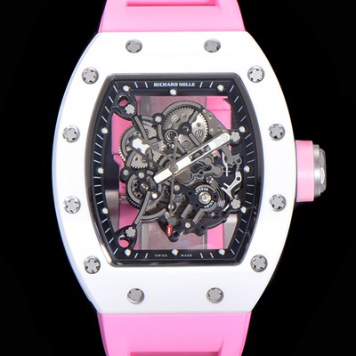 레플리카 [리차드밀레] 남성용 RM055 세라믹 제질 수동형 무브먼트 50미리 러버밴드 스켈레톤 다이얼 RIC78448  