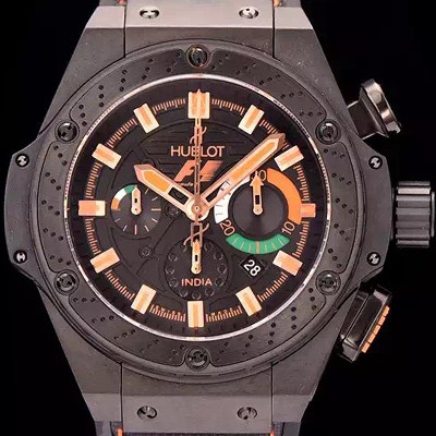 레플리카 [휴블렛] 남성용 빅뱅 킹파워 F1 48mm 버전 블랙 다이얼 오토매틱 무브먼트 HUB0455  