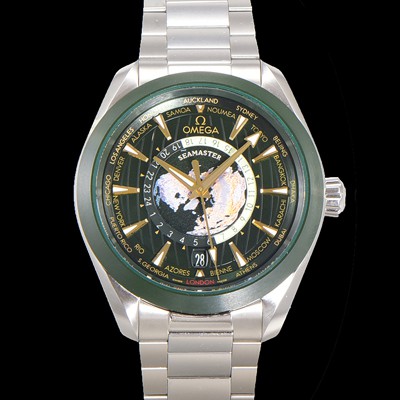 레플리카 [오메가] 남성용 씨마스터 1:1수제공정형 220.30.43.22.10.001 아쿠아테라 150M GMT 월드타이머 43미리 오토매틱 Cal. 8938 타입 메탈줄 그린 다이얼 omg20246  