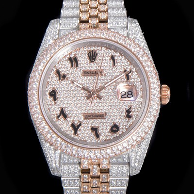 레플리카 [로렉스] 남성용 데이져스트 오토매틱 아시안 2824-2 타입  41mm  18K 로즈골드 904L 다이아몬드 메탈줄 보석다이얼  rol64928  