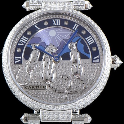 레플리카 [까르띠에] 남성용 레브 드 팬더 워치!! HPI00931 매뉴팩처 다이얼 브릴리언트 컷 다이아몬드 스위스 쿼츠 무브먼 CAR4043  