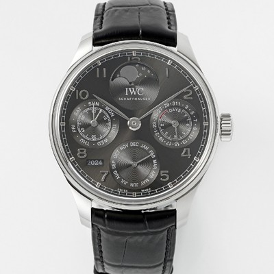 레플리카 [아이더블유씨] 남성용 포루투기즈 IW503301 퍼페추얼 캘린더 싱글 문 44mm 오토매틱 무브먼트 그레이 다이얼 iwc4106  