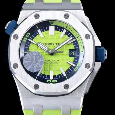 레플리카 [오데마피게] 남성용 그린 세라믹 다이버!!로얄오크 오프쇼어15710ST.OO.A038CA.01 그린 와플 다이얼 오토매틱 무브먼트 AUD4450  