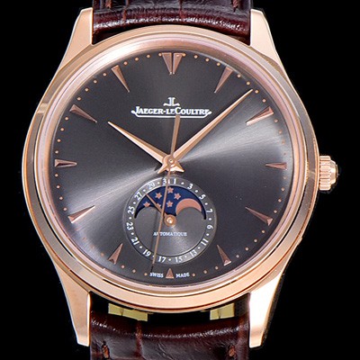 레플리카 [예거 르꿀르뜨]남성용 마스터 울트라 씬 문페이즈 39미리 오토매틱 18K로즈골드 그레이다이얼 JAG29268  