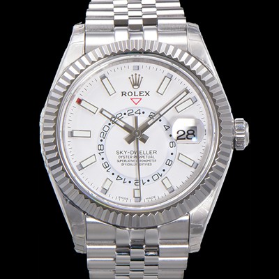 레플리카 [로렉스] 남성용 스카이-더웰러 오이스터 오토매틱 Cal.9001 타입 42mm 메탈줄 화이트다이얼  rol3151  