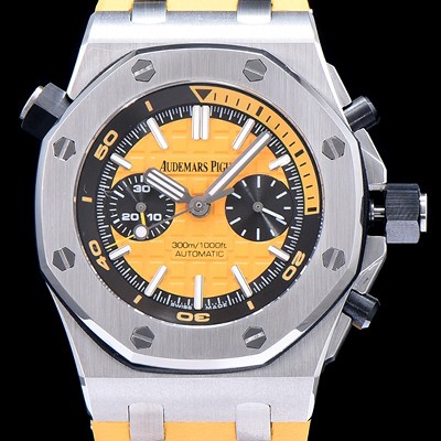 레플리카 [오데마피게] 남성용 로얄오크 오프쇼어 크로노그래프 옐로 다이얼 오토매틱 무브먼트 AUD0454  