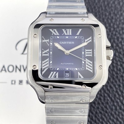 레플리카 [까르띠에] 남성용 산토스 드 까르띠에 워치 WSSA0071 라지 39.8mm 오토매틱 9015 무브먼트 블루 다이얼 car69389  