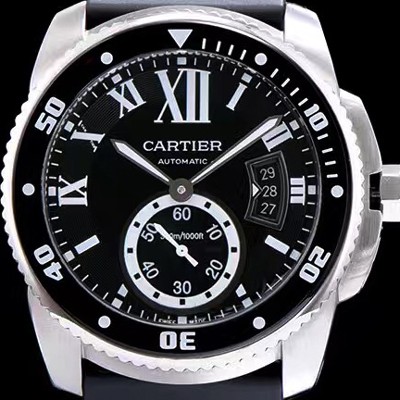 레플리카 [까르띠에] 남성용 칼리브 드 까르띠에 다이버 블랙 다이얼 오토매틱 무브먼트 CAR0121  