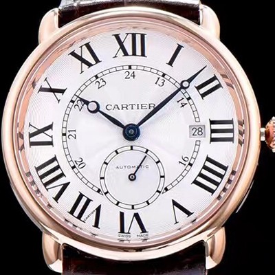 레플리카 [까르띠에] 남성용 롱드 솔로 드 까르띠에 W6801005로즈골드 화이트 다이얼 오토매틱 무브먼트 CAR0533  