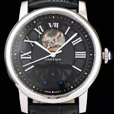 레플리카 [까르띠에] 남성용 로통드 드 까르띠에 오토매틱 시리즈 블랙다이얼 CAR0019  