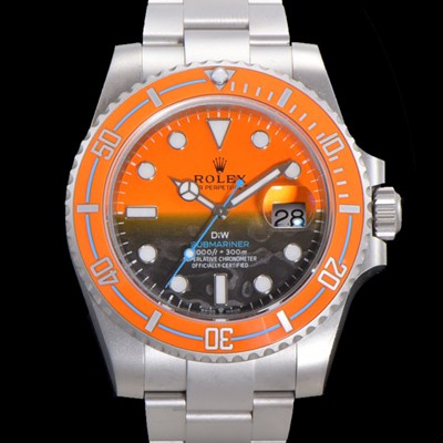 레플리카 [로렉스] 남성용 신형 케이스 업그레이드 러스털러스 스틸 재질 ! 40mm서브마리너 오토매틱 Cal.3135 오렌지 블랙 콜라보 다이얼 rol49207  