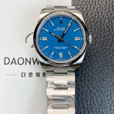 레플리카 [로렉스] 남성용 오이스터 퍼페추얼 m126000 오토매틱 칼리버 3230타입 36미리 메탈시계 미디엄 블루 다이얼 rol5617  