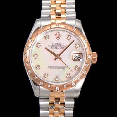 레플리카 [로렉스] 여성용 데이져스트 오이스터 31mm 레이디 오토매틱  18K 로즈골드 투톤콤비 5열 브레이슬릿 메탈줄 화이트 자게다이얼 rol73045  