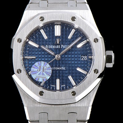 레플리카 [오데마피게] 남성용 하이엔드 로얄오크 15450ST.OO.1256ST.03 JF사 블루 와플 다이얼 오토매틱 무브먼트 AUD0215  