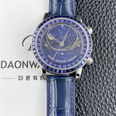 레플리카 [파텍필립] 남성용 그랜드 컴플리케이션 6104P 문페이즈 43mm 오토매틱 Cal.240 타입 블루 다이얼 pat2274  