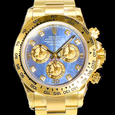 레플리카 [로렉스] 남성용 데이토나 코스모그래프 18K 옐루골드 40미리 오토매틱 4130 타입 블루다이얼 ROL79418  