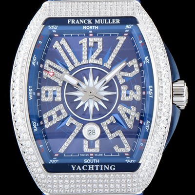 레플리카 [프랭크 뮬러] 남성용 마스터 컴플리케이션 V45 SC DT YACHTING 5N 뱅가드 요팅!! 일본산 최상급 퀄리티의 쥬얼셋팅 케이스 블루 다이얼 스위스 ETA 2824-A2오토매틱 FRA0400  