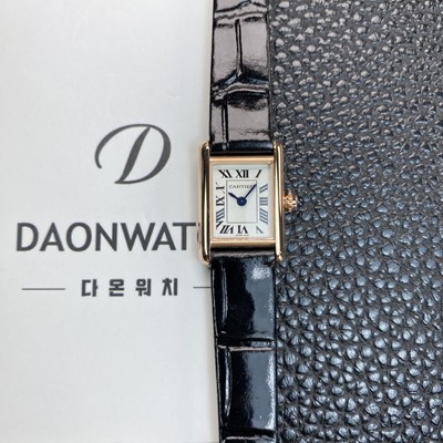 레플리카 [까르띠에] 여성용 탱크 루이스 미니 WGTA0212 18K 로즈골드 24mm 가죽줄 쿼츠 무브먼트 화이트 다이얼 car69375  