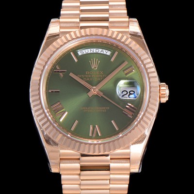 레플리카 [로렉스] 남성용 데이데이트 18K 로즈골드 3255 오토매틱 40미리 그린다이얼 3열 브레이슬릿 rol79261  