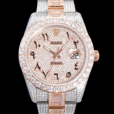 레플리카 [로렉스] 남성용 수제공정형 다이아 18K 로즈골드 튜닝 데이져스트 오토매틱 ETA 2824-2 남성용시계 41mm 보석다이얼 rol23294  