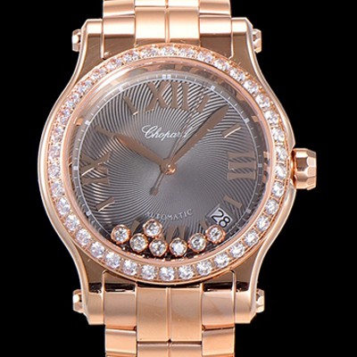 레플리카 [쇼파드] 여성용 해피 스포츠 36미리 오토매틱 ETA2892-2 18K 로즈골드 최상급 쥬얼셋팅 메탈시계 그레이다이얼 CHO73673  