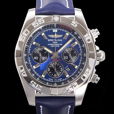 레플리카 [브라이틀링] 남성용 윈드라이더 크로노맷 오토매틱 ETA-7750 기계식 44mm 가죽줄 블루다이얼 bre9511  