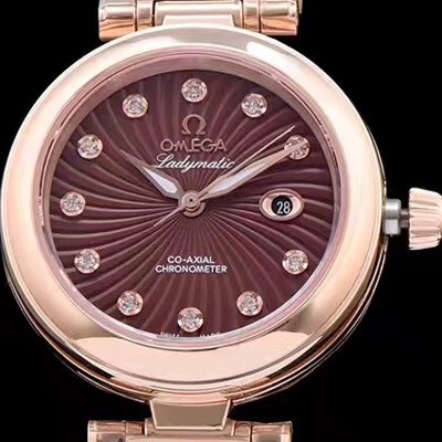 레플리카 [오메가] 여성용 드빌 브라운 다이얼 오토매틱 무브먼트 OMG0300  