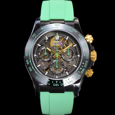 레플리카 [로렉스]남성용 데이토나 세라믹 베젤 40mm 크로노그래프 오토매틱 Cal.4130 무브먼트 스켈레톤 다이얼 rol5376  